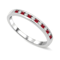 Thumbnail for 14K White Gold 1/5 Ctw Ruby & Diamond Machine Band