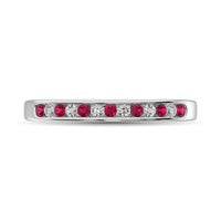 Thumbnail for 14K White Gold 1/5 Ctw Ruby & Diamond Machine Band