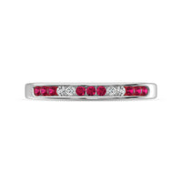 Thumbnail for 14K White Gold 1/5 Ctw Ruby & Diamond Machine Band