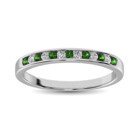 Thumbnail for 14K White Gold 1/5 Ctw Tsavorite & Diamond Machine Band