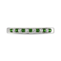 Thumbnail for 14K White Gold 1/5 Ctw Tsavorite & Diamond Machine Band