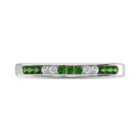 Thumbnail for 14K White Gold 1/6 Ctw Tsavorite & Diamond Machine Band