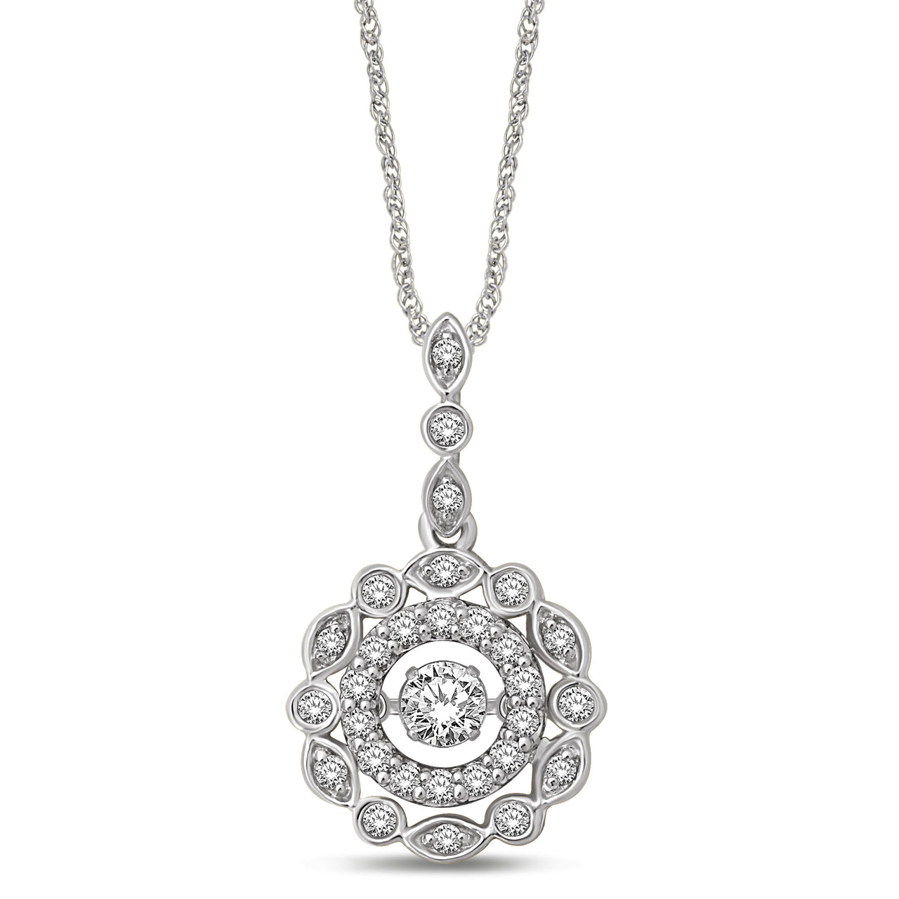 10K White Gold 2/5 Ctw Diamond Fashion Pendant