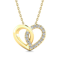 Thumbnail for 10K Yellow Gold 1/20 Ctw Diamond Heart Pendant