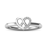 Thumbnail for 10K White Gold Diamond Accent Heart Ring