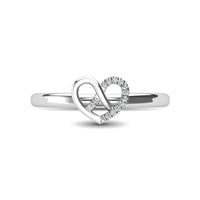 Thumbnail for 10K White Gold Diamond Accent Heart Ring