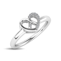 Thumbnail for 10K White Gold Diamond Accent Heart Ring