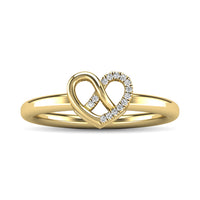 Thumbnail for 10K Yellow Gold Diamond Accent Heart Ring