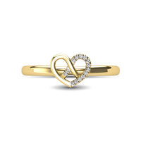 Thumbnail for 10K Yellow Gold Diamond Accent Heart Ring