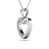 Thumbnail for 10K White Gold 1/10 Ctw Diamond Heart Pendant