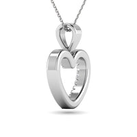Thumbnail for 10K White Gold 1/10 Ctw Diamond Heart Pendant