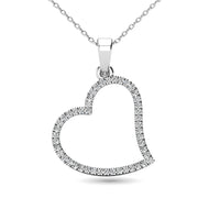 Thumbnail for 10K White Gold 1/6 Ctw Diamond Heart Pendant