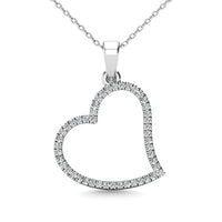 Thumbnail for 10K White Gold 1/6 Ctw Diamond Heart Pendant