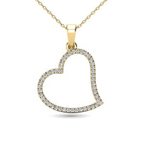 Thumbnail for 10K Yellow Gold 1/6 Ctw Diamond Heart Pendant