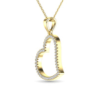 Thumbnail for 10K Yellow Gold 1/6 Ctw Diamond Heart Pendant