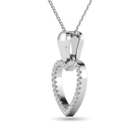 Thumbnail for 10K White Gold 1/10 Ctw Diamond Heart Pendant