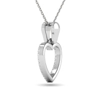 Thumbnail for 10K White Gold 1/10 Ctw Diamond Heart Pendant