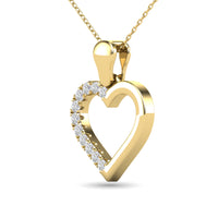 Thumbnail for 10K Yellow Gold 1/10 Ctw Diamond Heart Pendant