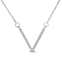 Thumbnail for 10K White Gold 1/10 Ctw Diamond V Necklace