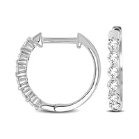 Thumbnail for 14K White Gold 1/4 Ctw Diamond Hoop Earrings