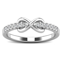 Thumbnail for 10K White Gold 1/4 Ctw Diamond Infinity Ring