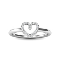 Thumbnail for 10K White Gold 1/20 Ctw Diamond Heart Ring