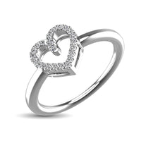 Thumbnail for 10K White Gold 1/20 Ctw Diamond Heart Ring
