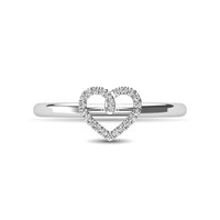 Thumbnail for 10K White Gold 1/20 Ctw Diamond Heart Ring