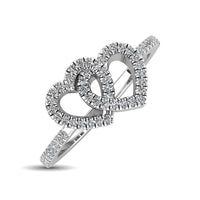Thumbnail for 10K White Gold 1/5 Ctw Diamond Double Heart Ring