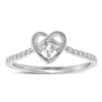 Thumbnail for 10K White Gold 1/5 Ctw Diamond Heart Ring