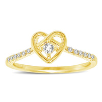 Thumbnail for 10K Yellow Gold 1/5 Ctw Diamond Heart Ring