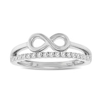 Thumbnail for 10K White Gold 1/5 Ctw Diamond Infinity Ring