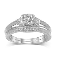 Thumbnail for 10K White Gold 1/5 Ctw Diamond Bridal Ring