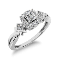 Thumbnail for 10K White Gold Princess Cut Diamond 1/5 Ct.Tw. Engagement Ring