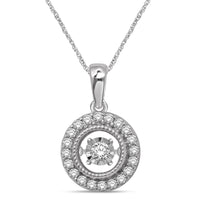 Thumbnail for 10K White Gold 1/4 Ctw Moving Diamond Pendant