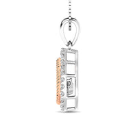 Thumbnail for 10K Two Tone 1/4 Ctw Tearshape Moving Diamond Pendant
