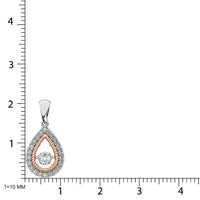Thumbnail for 10K Two Tone 1/4 Ctw Tearshape Moving Diamond Pendant