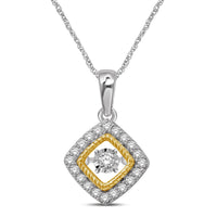 Thumbnail for 10K Two Tone 1/4 Ctw Moving Diamond Pendant