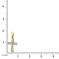 Thumbnail for 10K Yellow Gold 1/10 Ctw Diamond Cross Pendant