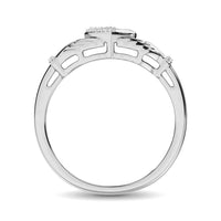 Thumbnail for 10K White Gold Diamond Accent Claddagh Ring