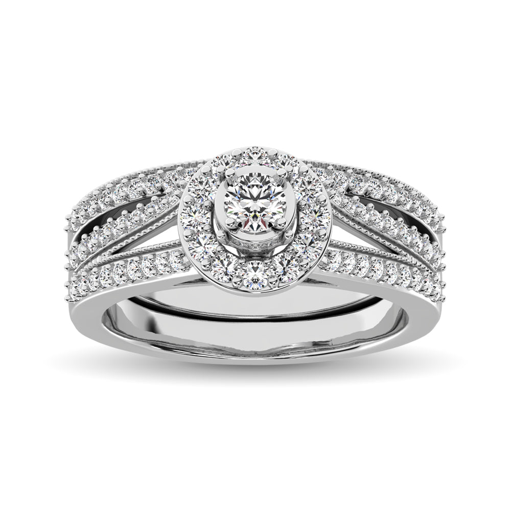 10K White Gold 3/4 Ctw Diamond Bridal Ring