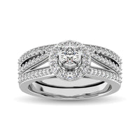 Thumbnail for 10K White Gold 3/4 Ctw Diamond Bridal Ring