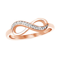 Thumbnail for 10K Rose Gold Diamond Accent Infinity Ring