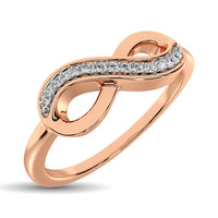 Thumbnail for 10K Rose Gold Diamond Accent Infinity Ring