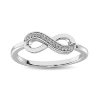 Thumbnail for 10K White Gold 1/20 Ctw Diamond Infinity Ring