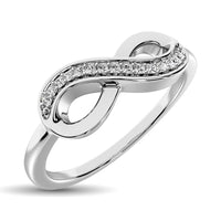 Thumbnail for 10K White Gold 1/20 Ctw Diamond Infinity Ring