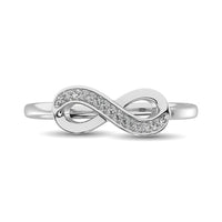 Thumbnail for 10K White Gold 1/20 Ctw Diamond Infinity Ring