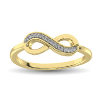 Thumbnail for 10K Yellow Gold 1/20 Ctw Diamond Infinity Ring