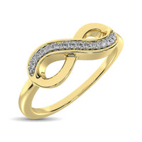 Thumbnail for 10K Yellow Gold 1/20 Ctw Diamond Infinity Ring
