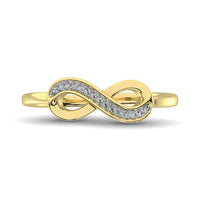 Thumbnail for 10K Yellow Gold 1/20 Ctw Diamond Infinity Ring